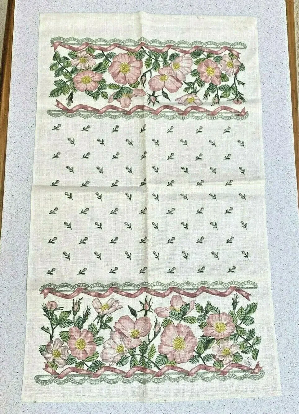 Vintage 1990's linen kitchen tea towel 26